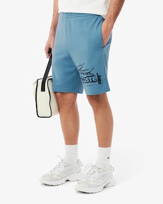Shorts para hombre en felpa de algodón con estampado gráfico