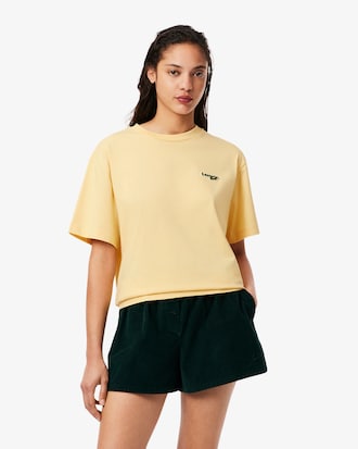 Women's Oversized Short Cut Cotton Logo T-Shirt