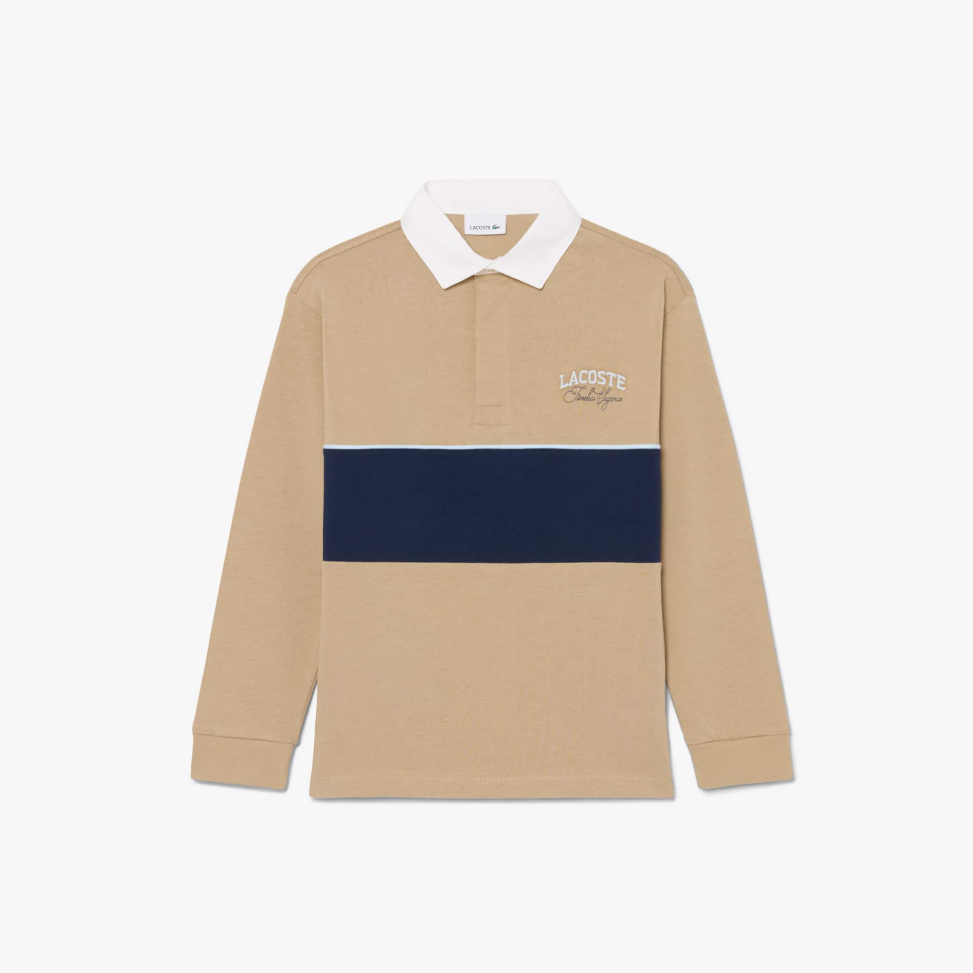 Long Sleeved Striped Rugby Polo Shirt