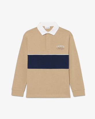 Long Sleeved Striped Rugby Polo Shirt