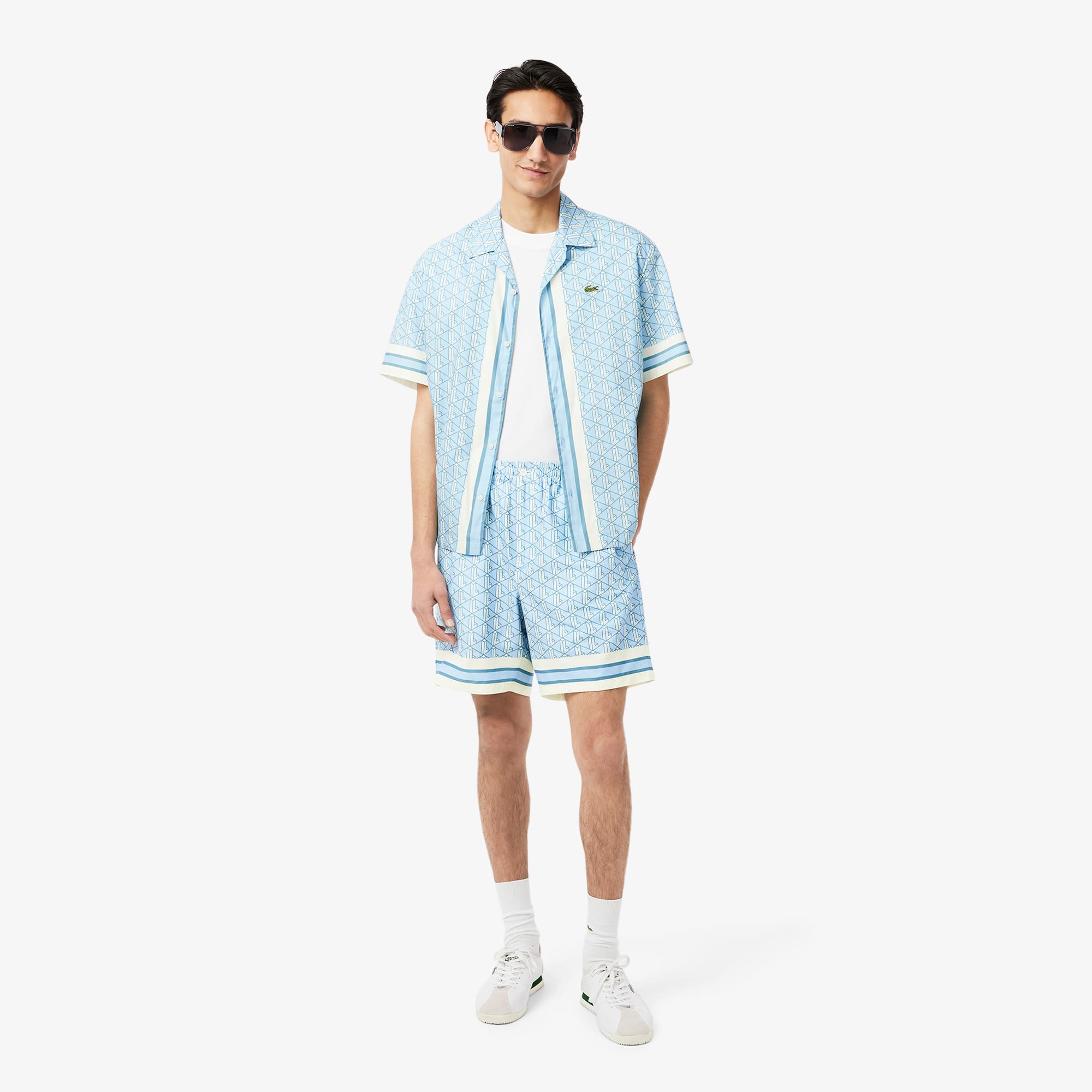 Men's Lightweight Monogram Print Shorts - Shorts & Swim