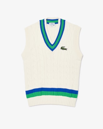 Unisex Cable Knit Wool Sweater Vest