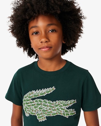 Boys' Crocodile Print Cotton T-Shirt