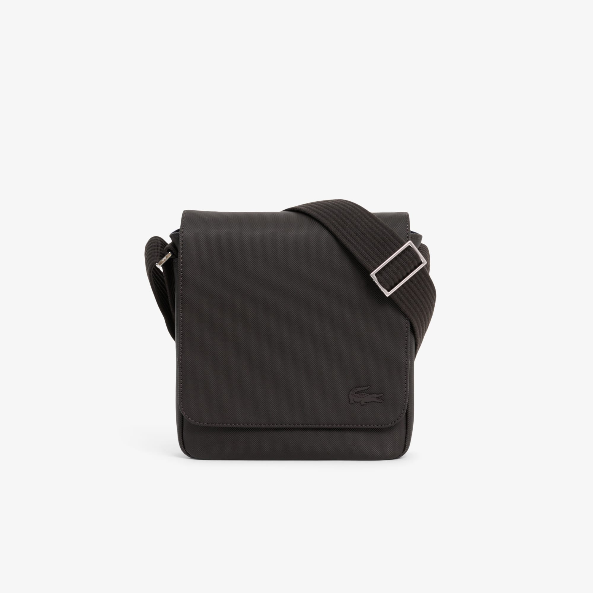 Lacoste Crossbody Clásica con Cierre de Solapa para Hombre Castano