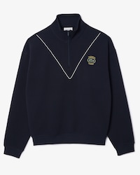 Men's Loose Fit Zip Neck Piqu&eacute; Sweatshirt