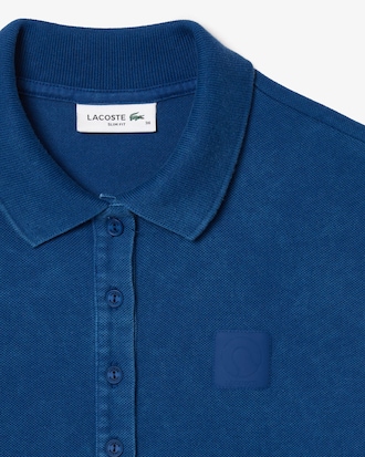 Women's Slim Fit Washed Effect Petit Piqué Polo
