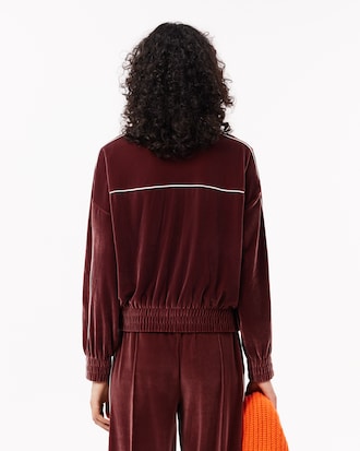 Women's Oversized Zip-Up Velour Sweatshirt