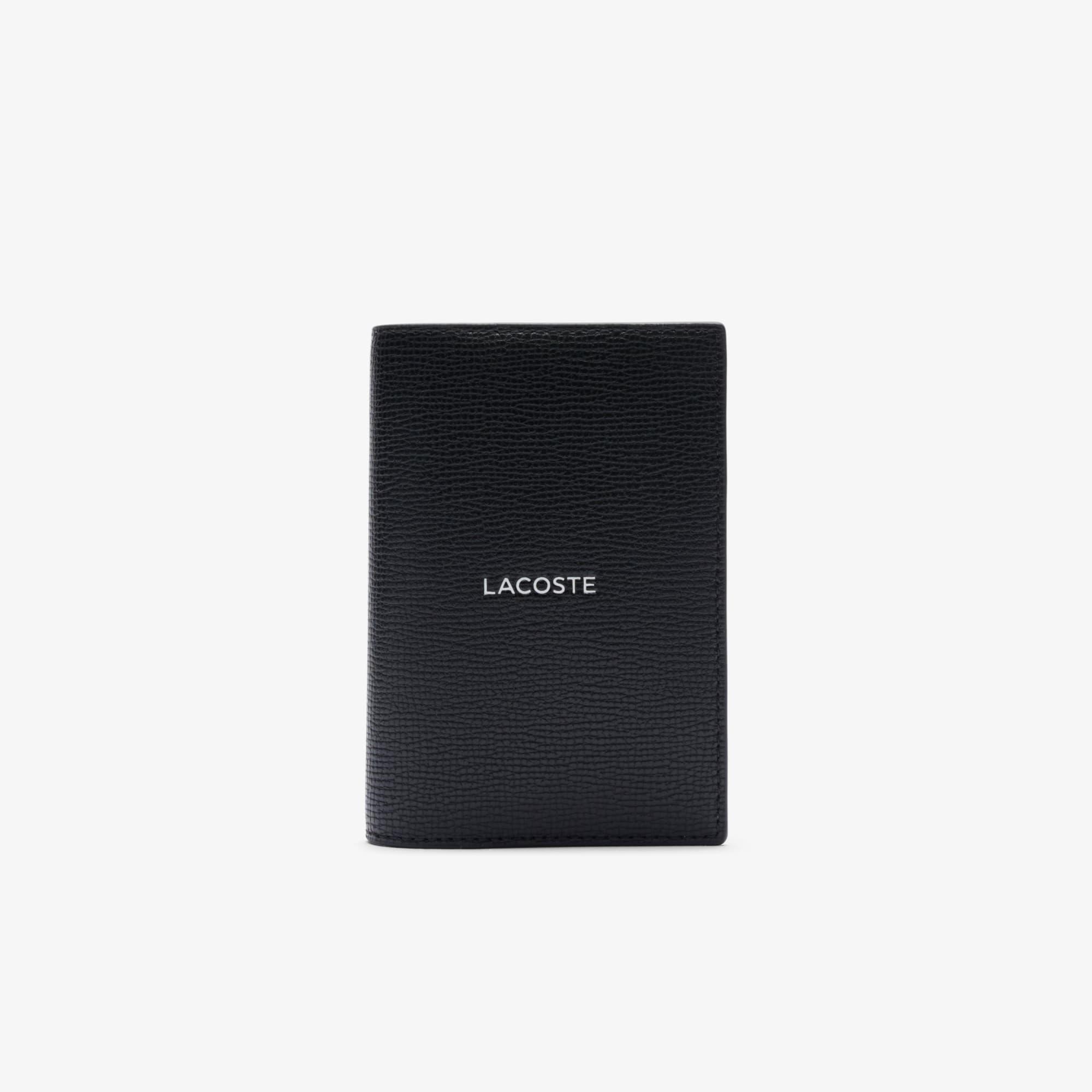 Lacoste Men's Ossian Leather Passport Holder - One Size In Black