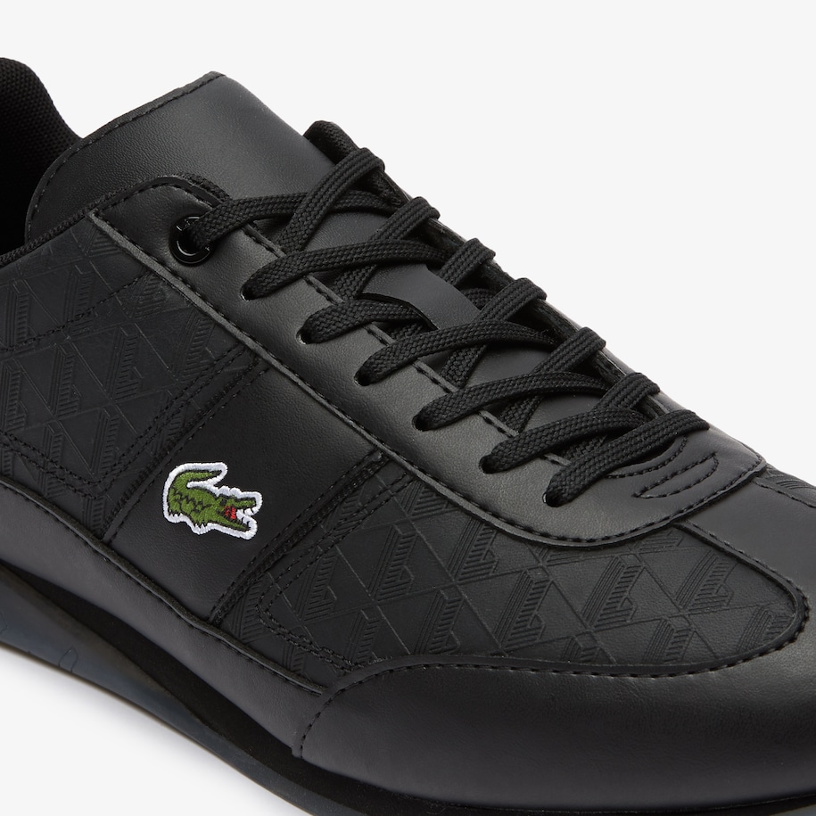 men's lacoste angular textile and leather sneakers