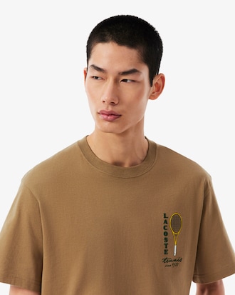 Printed Embroidery Accent Cotton Jersey T-shirt