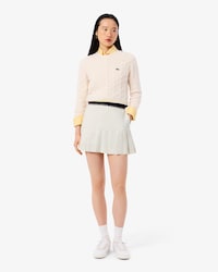 Women's Short Pleated Wool Blend Skirt