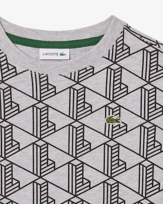 Kids' Monogram Print Cotton T-Shirt