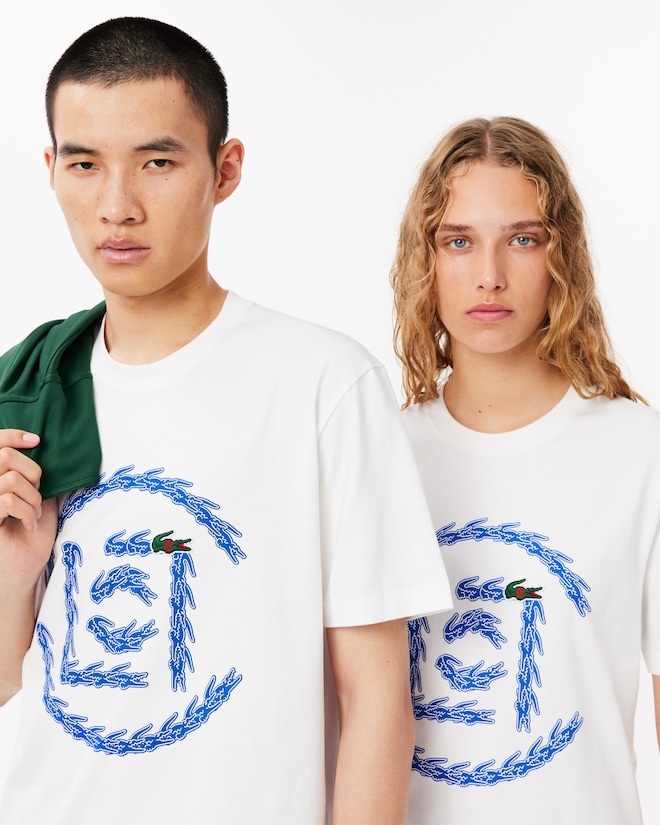 Unisex Lacoste x CLOT Regular Fit Cotton Graphic T-Shirt - T  