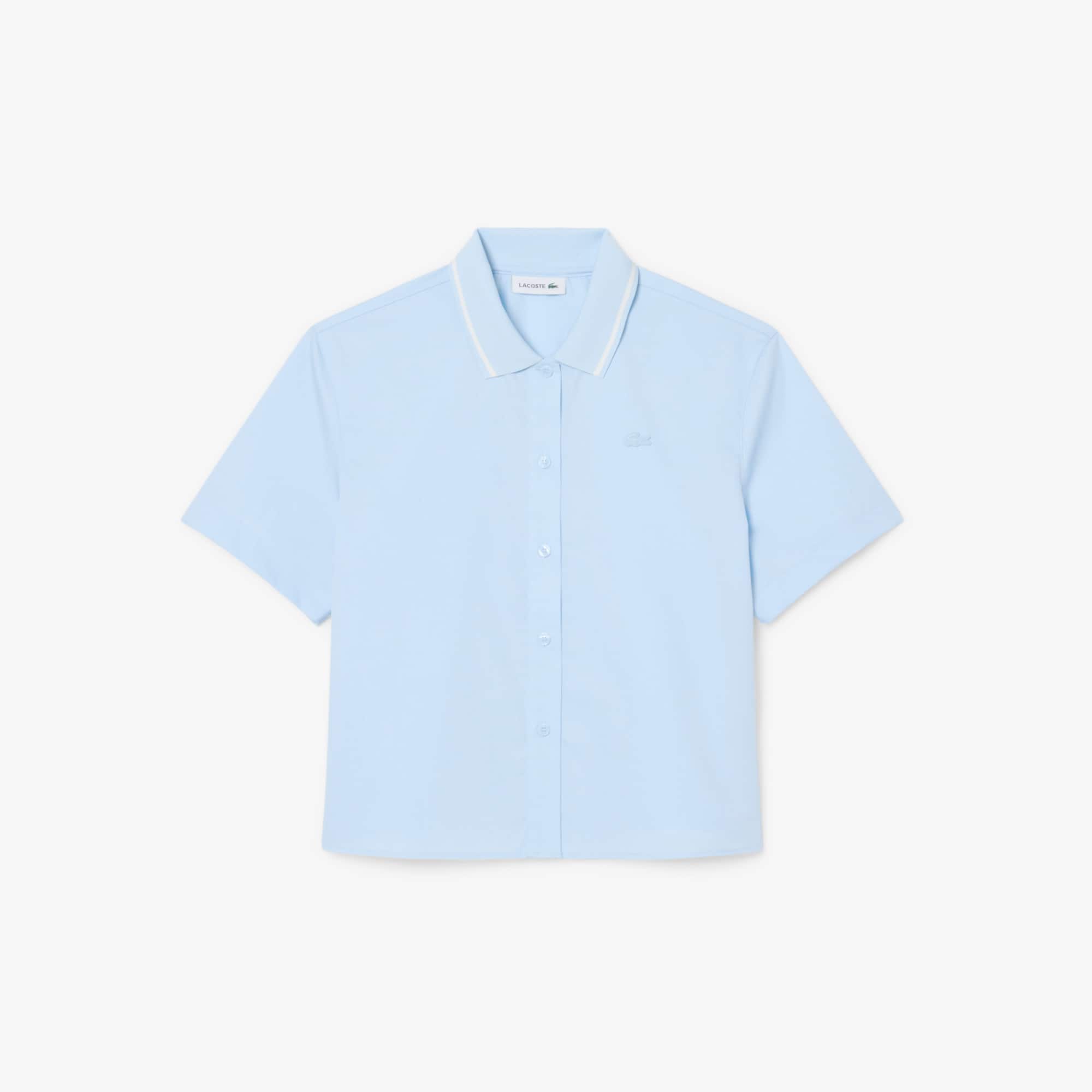 Petit Piqué Effect Oversized Shirt