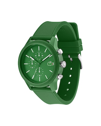 Men's Lacoste 12.12 Chronograph Watch with Green Silicone Strap