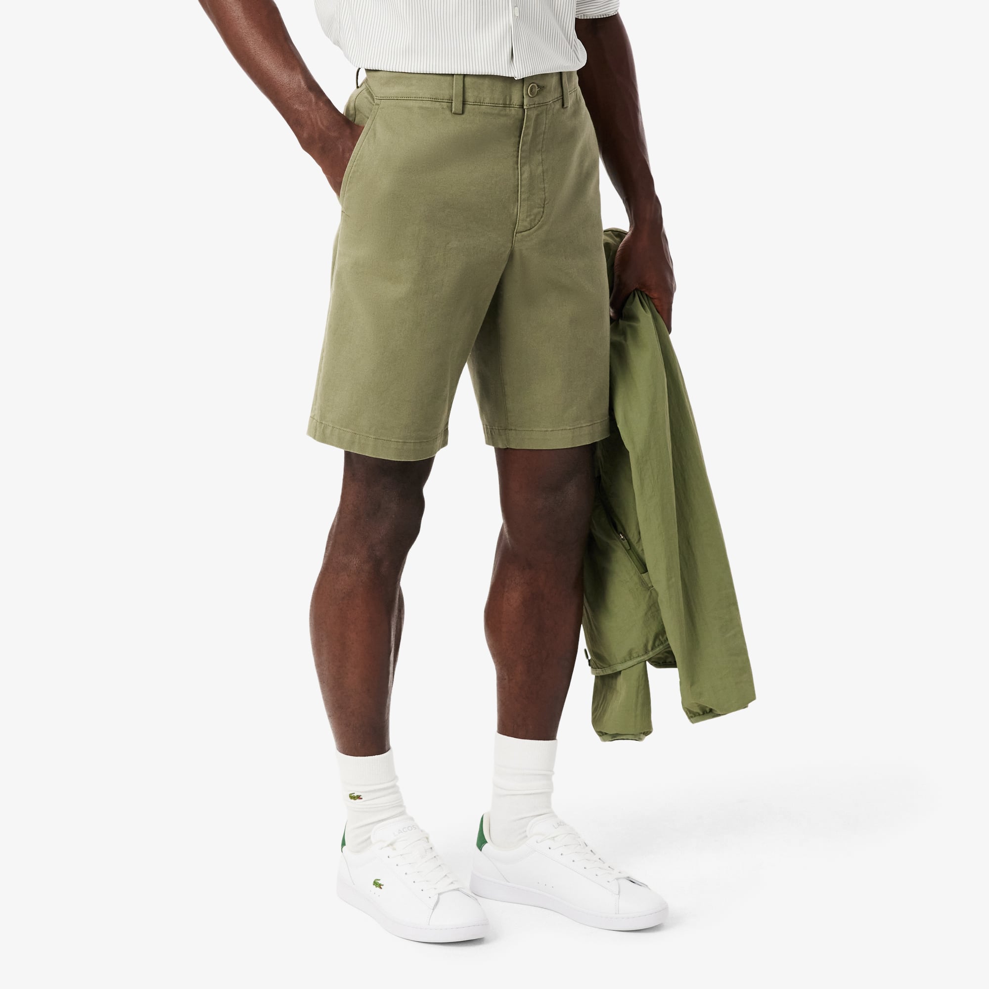 Regular Fit Stretch Cotton Chino Bermuda Shorts - Shorts & Swim