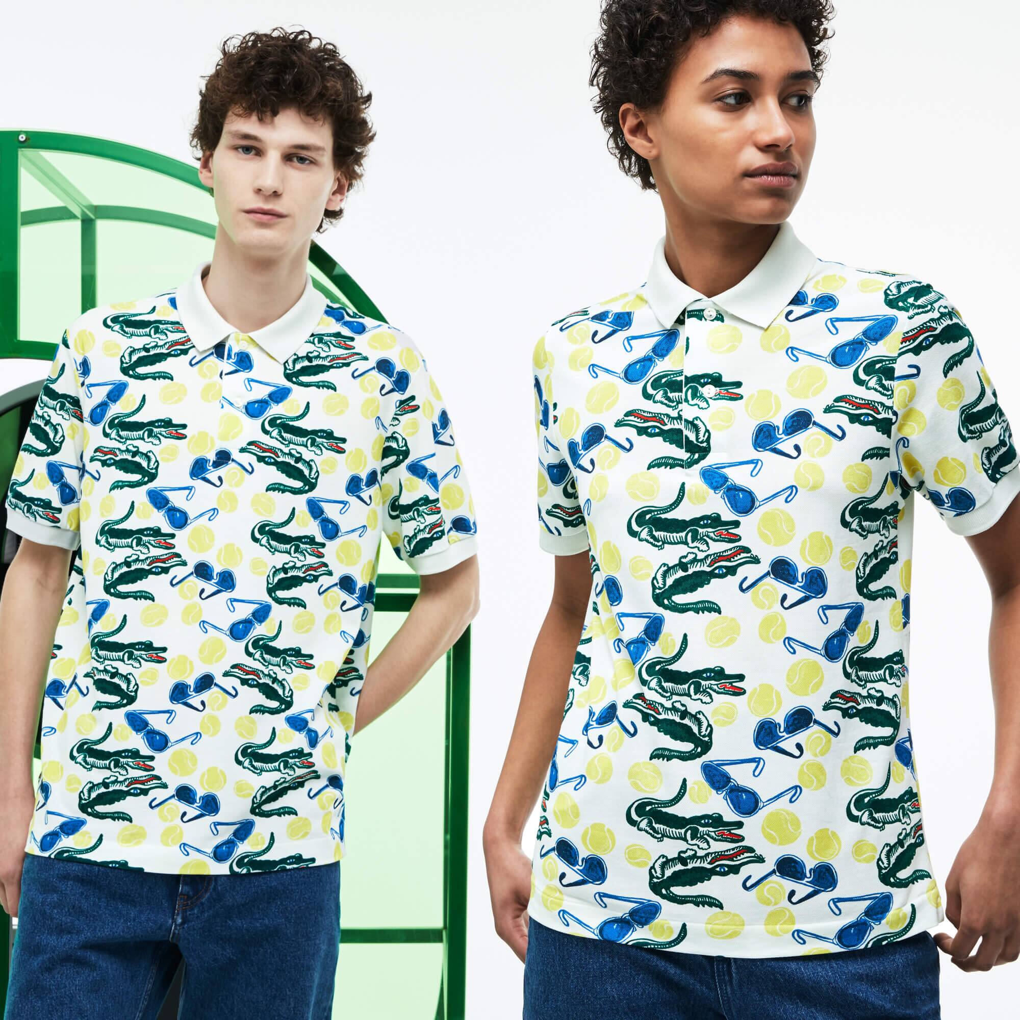 Polo Lacoste unisexe en piqu&eacute; imprim&eacute; collab MM &Eacute;dition D&eacute;fil&eacute;