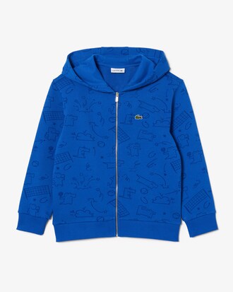 Sweatshirt zipp&eacute; en polaire non gratt&eacute; avec imprim&eacute;