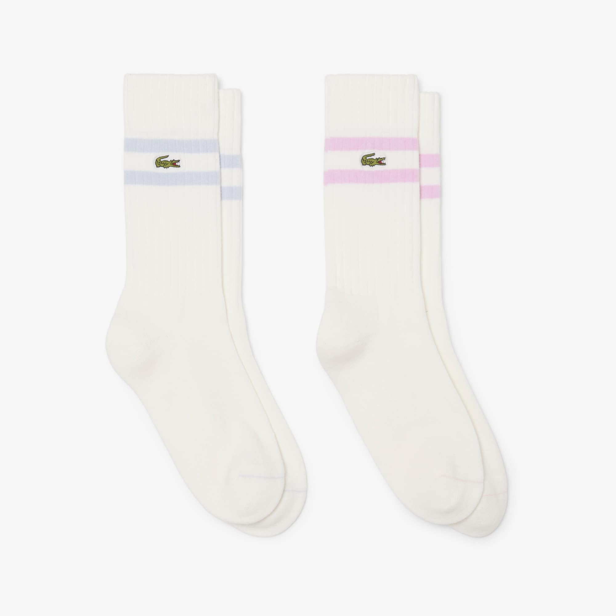 Lacoste Unisex Ribbed Cotton Socks - 9 - 12.5 In Multi