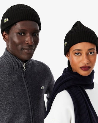 Unisex Rib Knit Brushed Wool Beanie