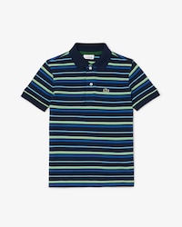 Boys' Contrast Stripe Petit Piqué Polo