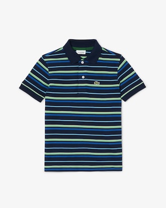 Boys' Contrast Stripe Petit Piqu&eacute; Polo