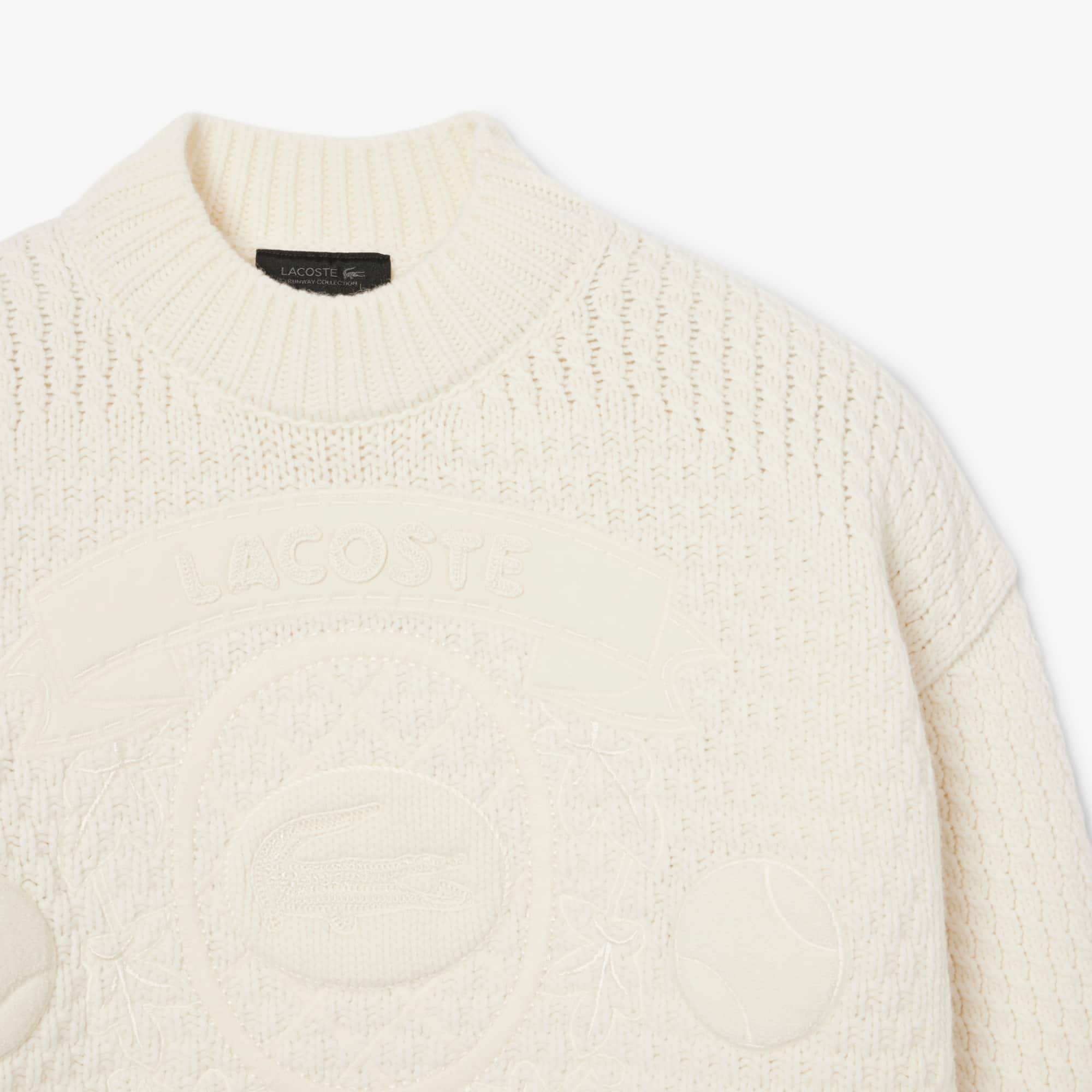 Runway Embroidered Badge Wool Sweater