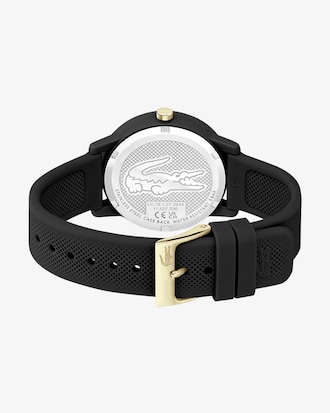Women's Lacoste.12.12 Black Silicone Strap Watch