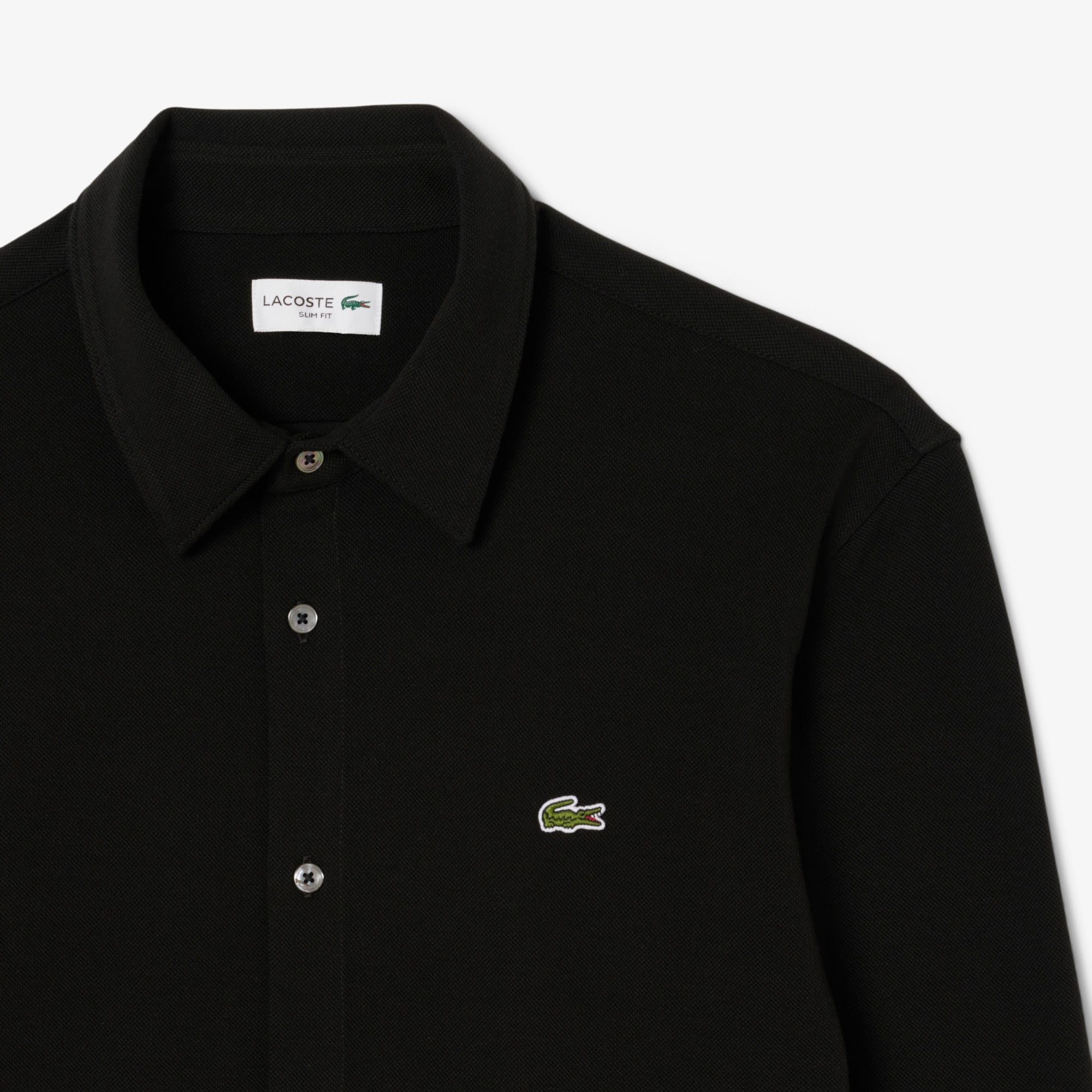 Men's Slim Fit Cotton Piqué Shirt - Button Down Shirts - New In