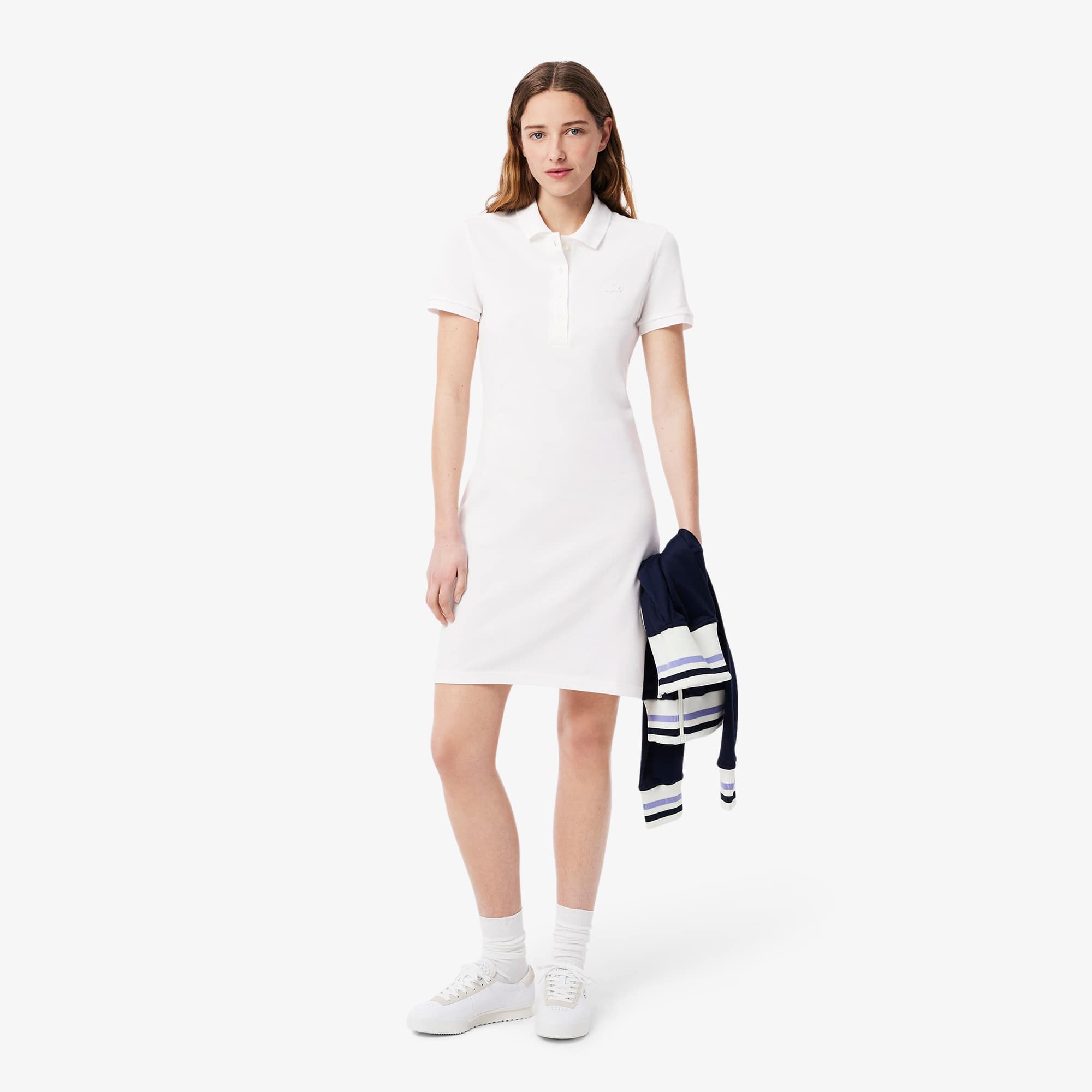 【LACOSTE】 ★ Ultra-Slim Short-Sleeve Polo Dress ★ Lacoste Women's Short Sleeve Slim Fit Stretch Pique Polo