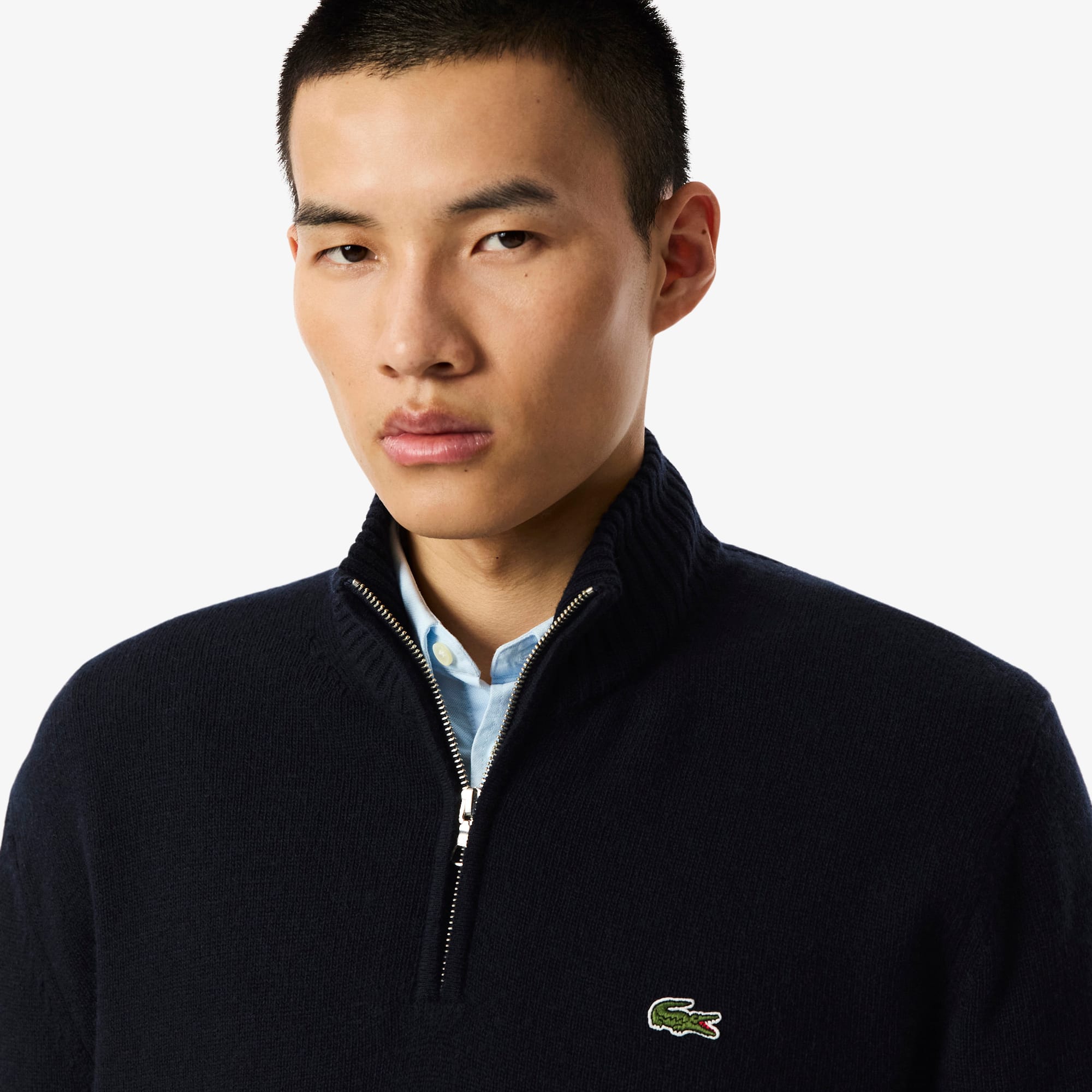 Men's Zip-Up High-Neck Wool Sweater - Sweaters & Sweatshirts - New