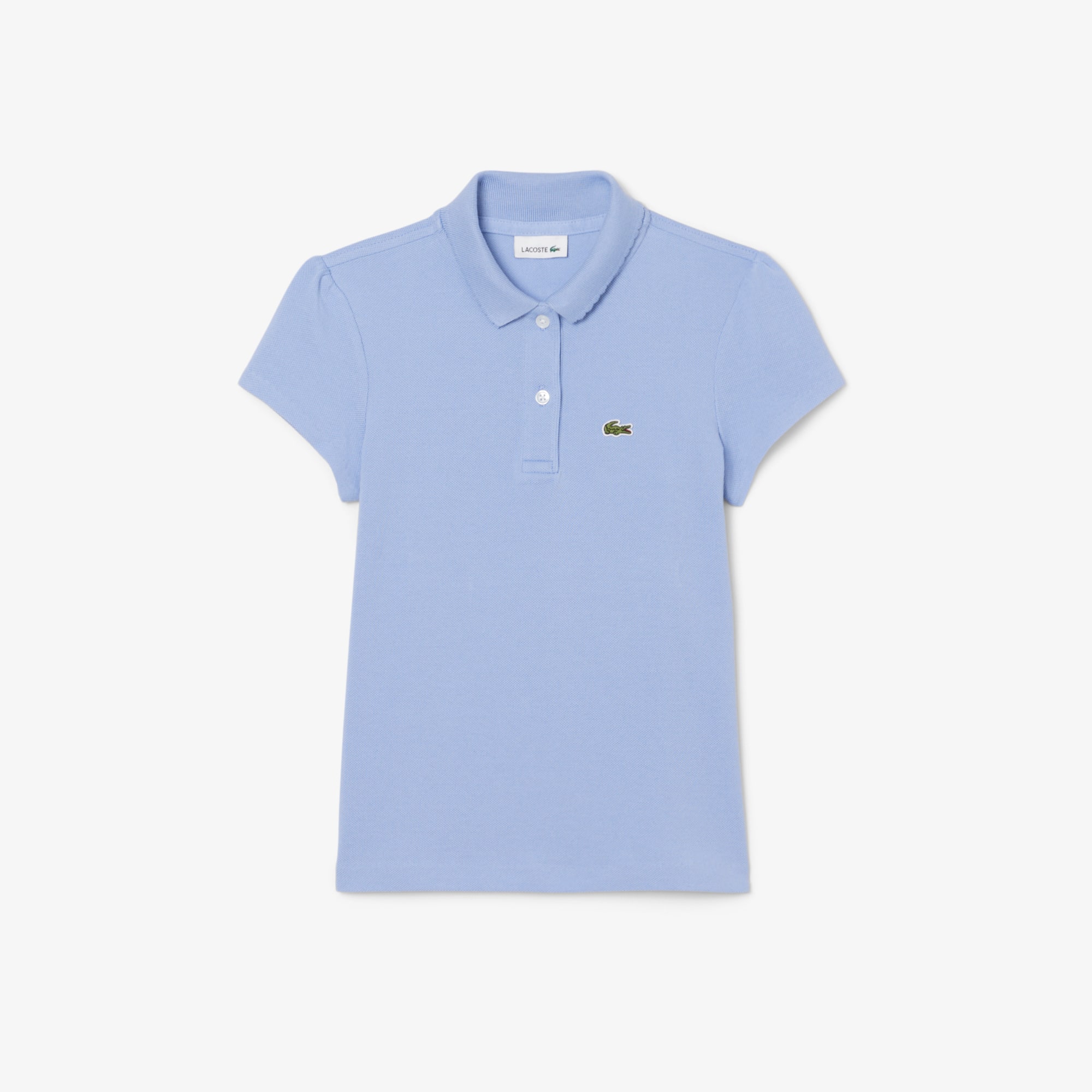 Lacoste Girls' Scalloped Collar Piqué Polo - 10 Years In Blue