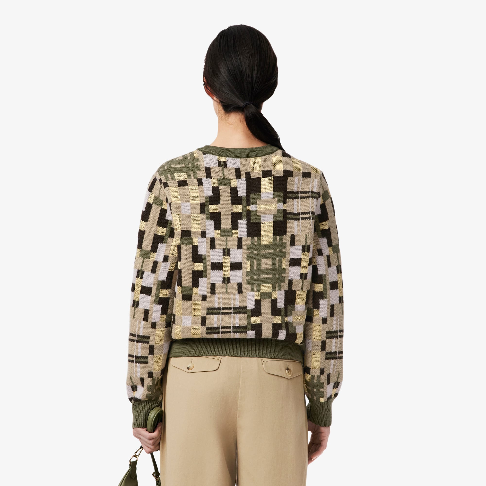 Women's Crew Neck Wool Graphic Sweater