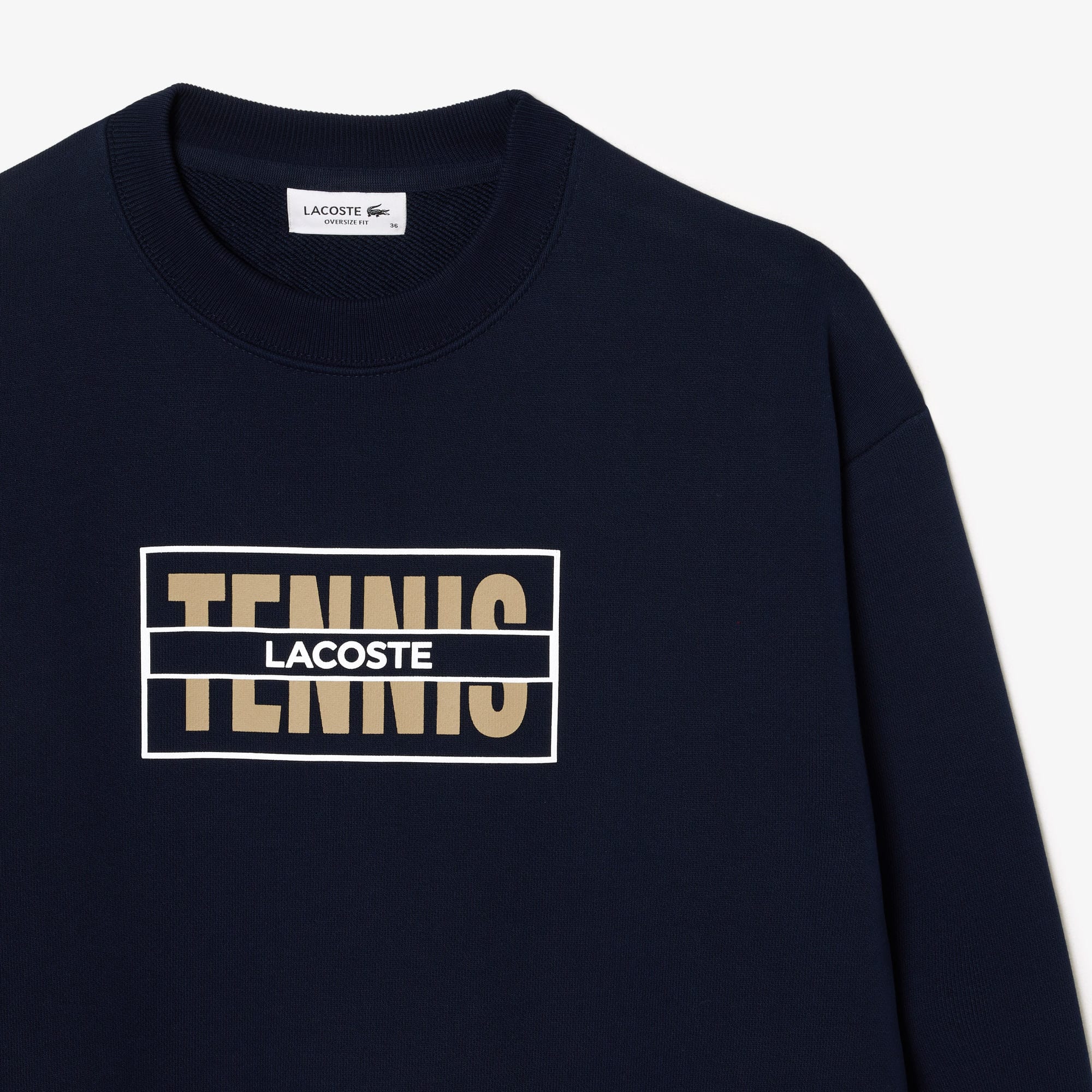 Oversized Tennis Print Fleece Jogger Sweatshirt