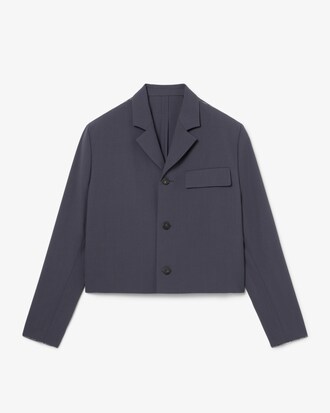 Runway Cropped Jacquard Tailored Jacket