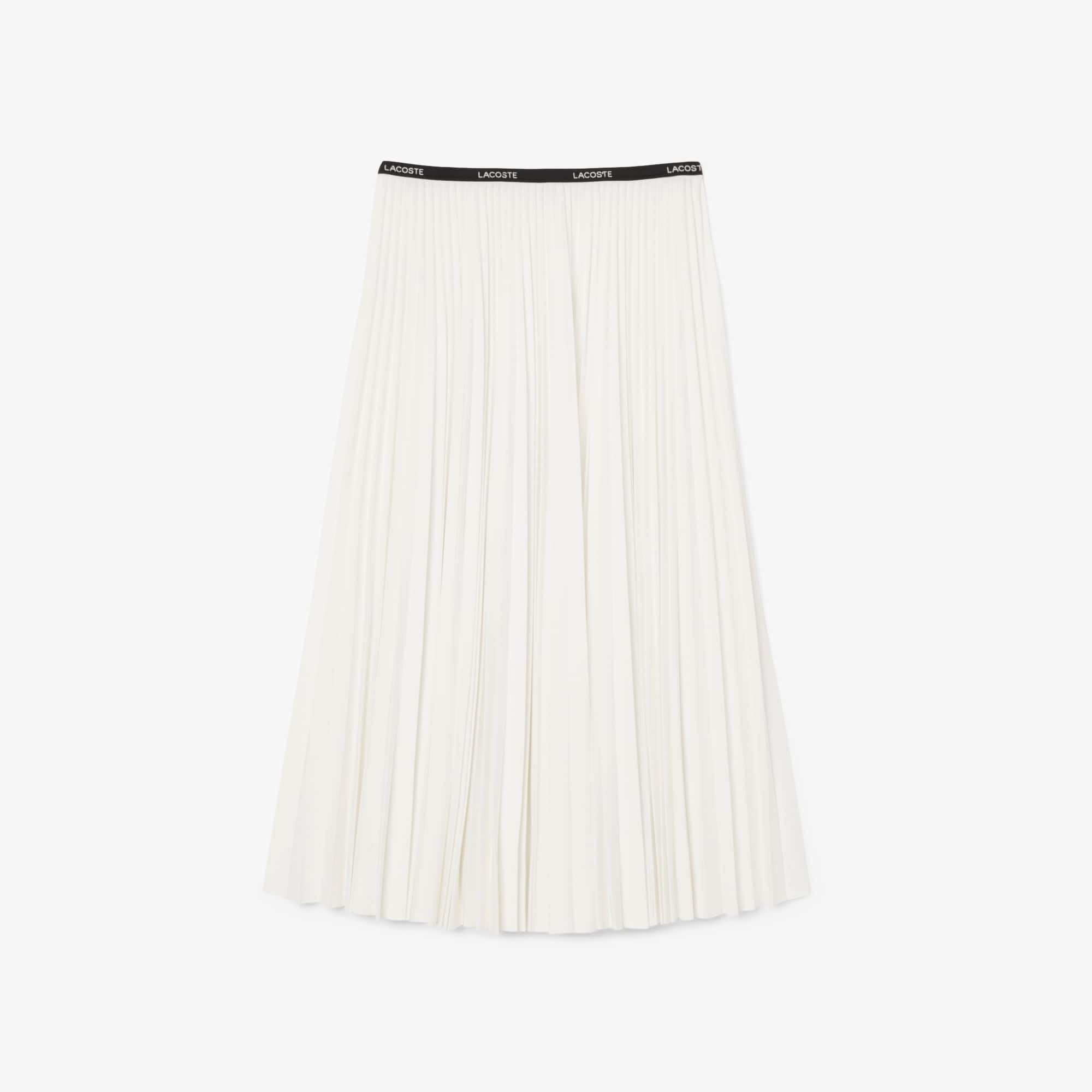 ★LACOSTE★ Women's Wool Pleated Skirt Black JF327E-54N031 Lacoste // Black Wool High Low Pleated Midi Skirt – VSP