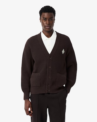 Relaxed Fit Ribbed Cotton Cardigan