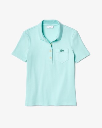 Women&rsquo;s Lacoste Slim Fit Ribbed Cotton Polo Shirt