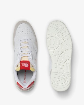 Sneakers con ribete de piel con clip en T para hombre