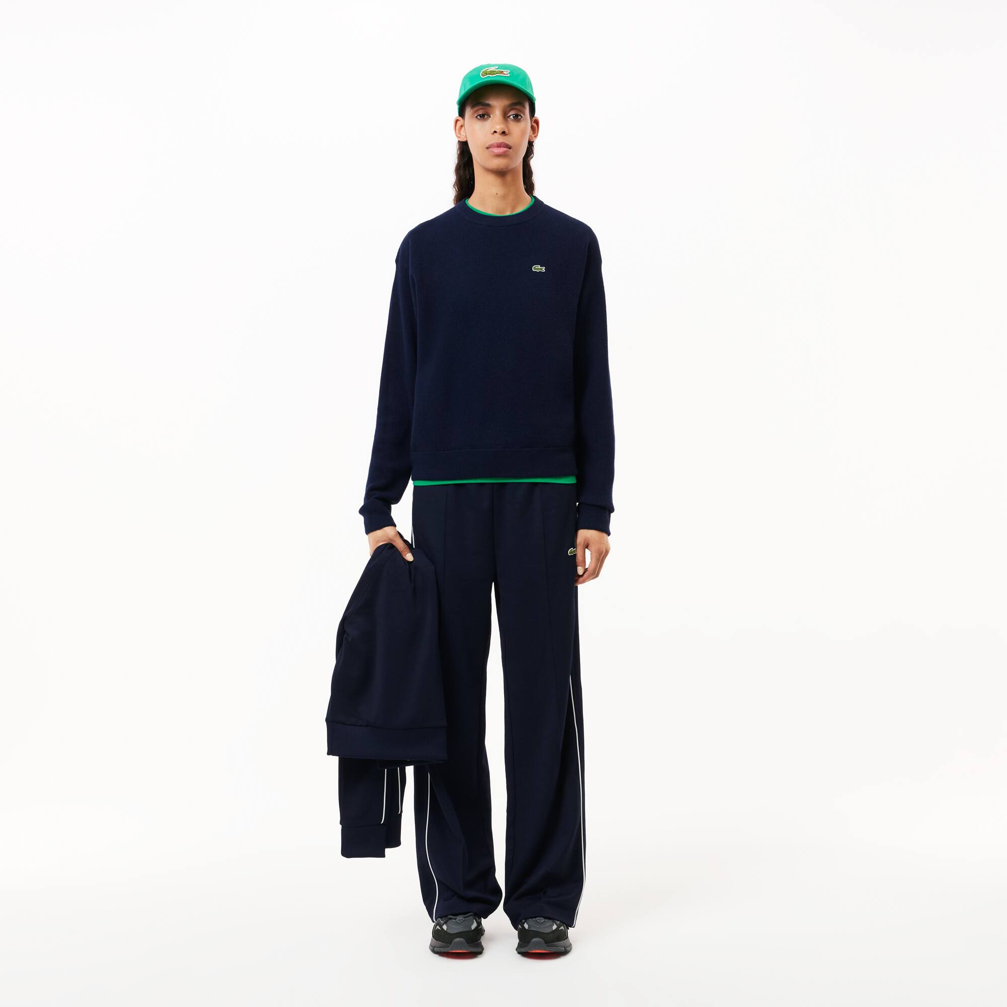 Women's Relaxed Fit Wool Moss Stitch Sweater - Sweaters