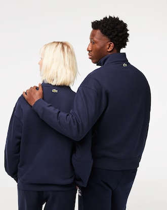 Unisex Loose Fit High-Neck Fleece Sweatshirt