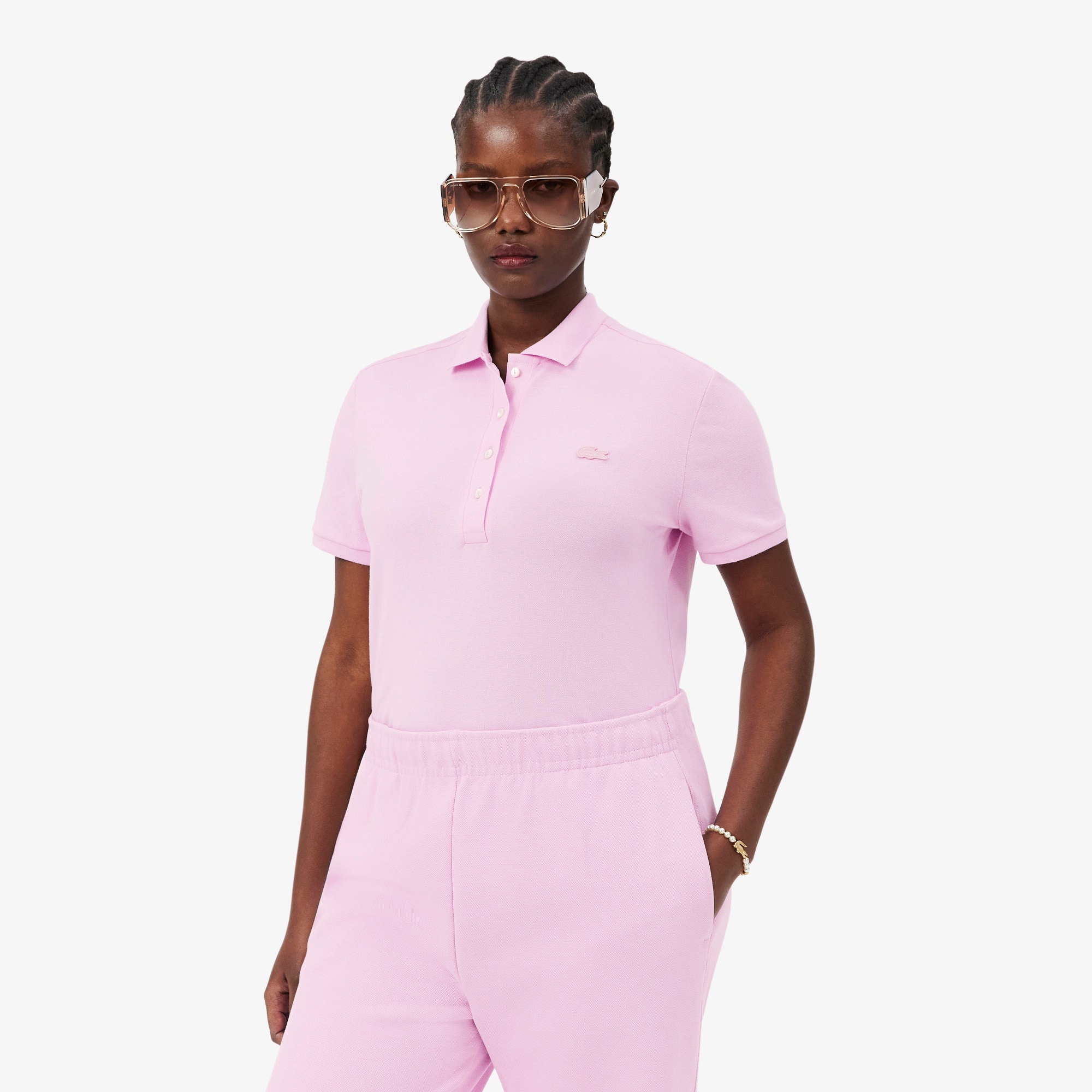 Women's L.12.D Slim Fit Stretch Mini Piqué Polo - Polo Shirts