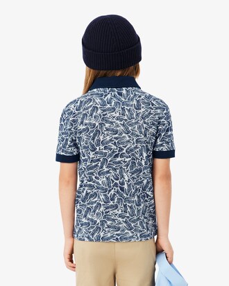 Crocodile Print Piqu&eacute; Polo Shirt