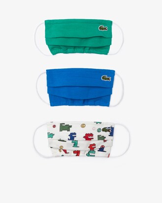 Kids L.12.12 Pack of 3 Face Protection Masks in Cotton Piqu&eacute;