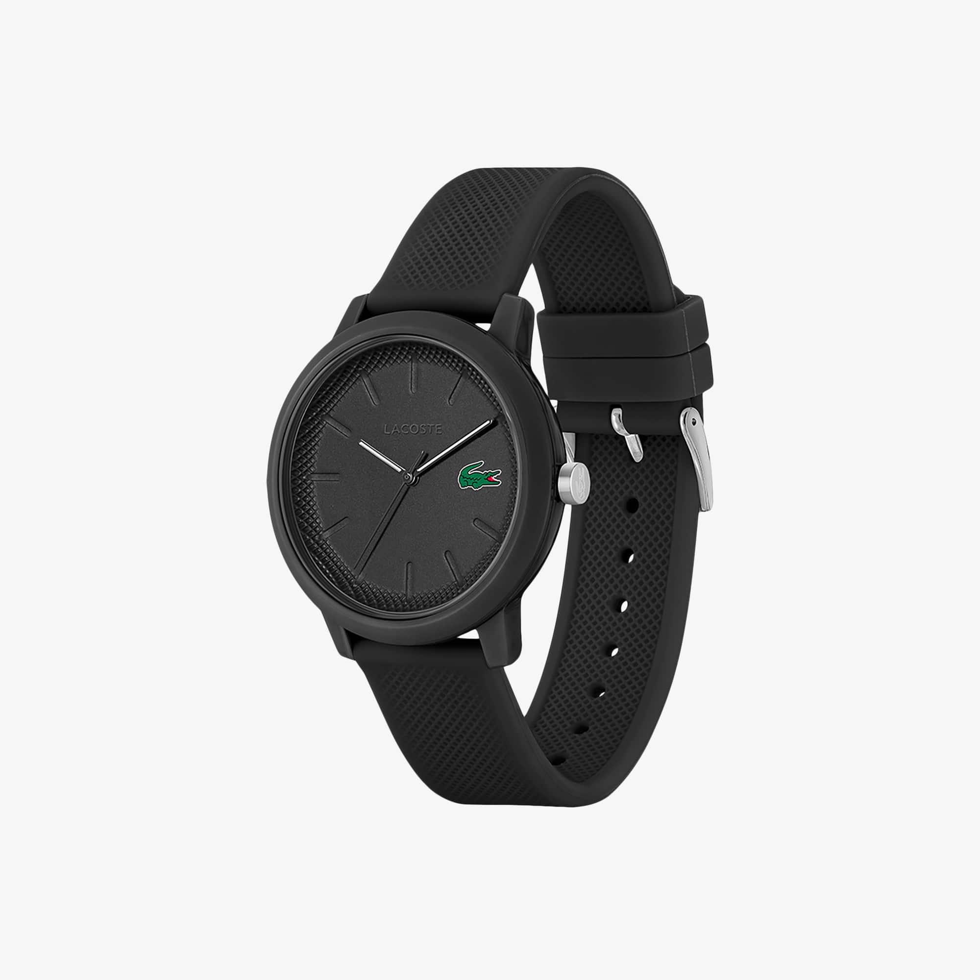 Lacoste.12.12 Black Silicone Strap Watch