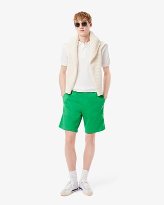Shorts De Felpa De Algod&oacute;n Con Ribetes De Marca