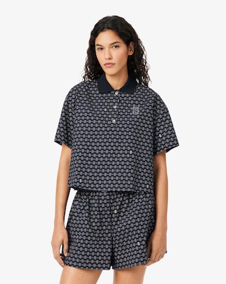 Oversized Tennis Print Polo