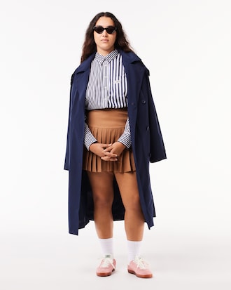 Women's Pleated Button Waist Skirt