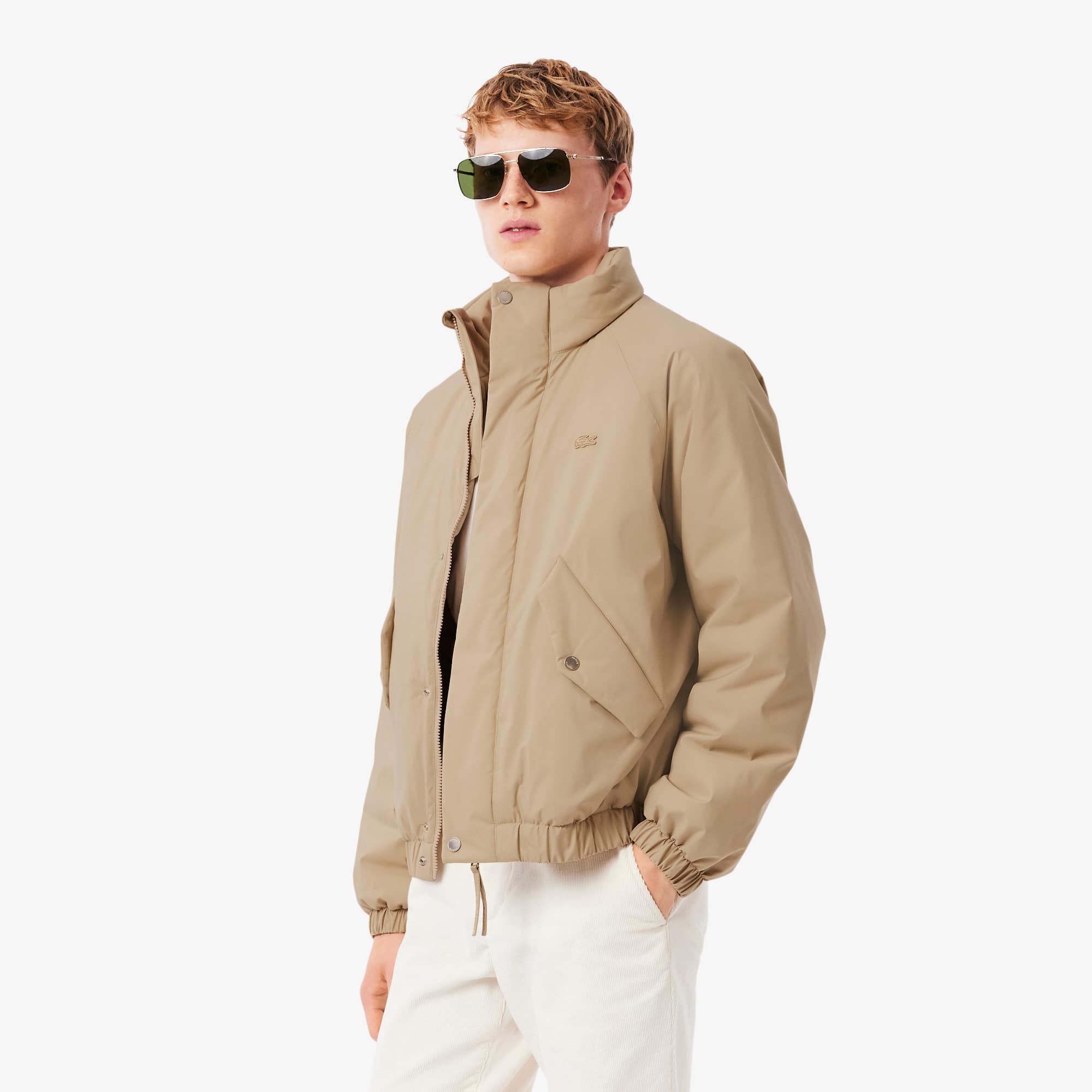 Lacoste Men's Water-repellent Puffer Jacket - 56 - L/xl In Brown