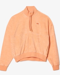 Women&rsquo;s High-Neck Terry Cloth Half Zip Sweatshirt